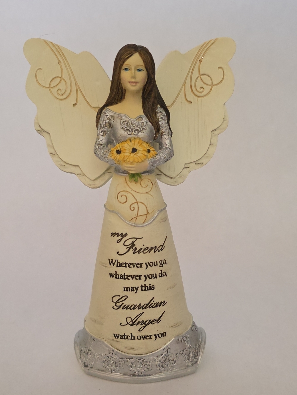 Elements My Friend Guardian Angel Sunflower 6" Figurine in Original Box